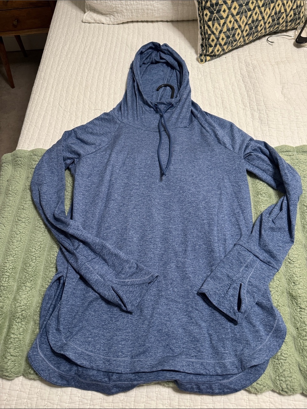 Athleta Lightweight Blue Hooded Pullover